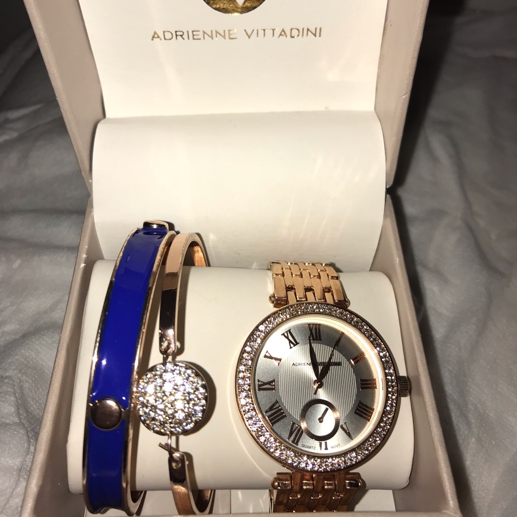 Adrienne Vittadini Watch And Bracelet Set